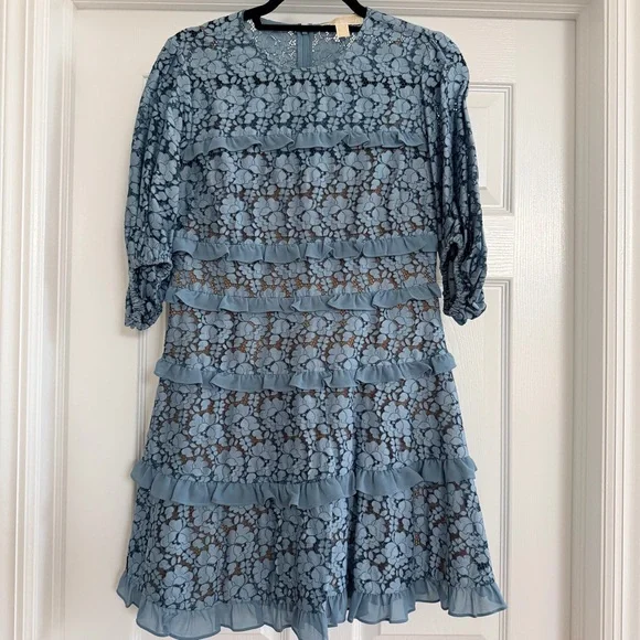 Michael Kors Blue Lace Dress - Picture 3 of 9